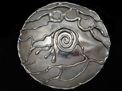 QK11175 *NOS* REALLY COOL **ABSTRACT ARTWORK** STAINLESS STEEL BELT BUCKLE
