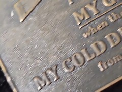Vintage PRY COLD DEAD FINGERS Brass/Black Tone Belt Buckle