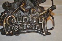 Country Western Band Belt Buckle Bergamot Brass Works 1981 Musicians Honky Tonk