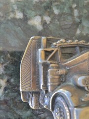The Bergamot Brass Works Tractor Trailer Belt Buckle Made in USA 3.25&Prime;