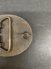 Brass Oval Belt Buckle Hunting Jumping Deer Forest