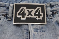 Men Women Belt Buckle Silver Black Metal Hip Hop 4X4 Four By Four Large Size
