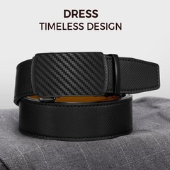 Zitahli Belt Men, Ratchet Dress with 30&Prime; to 36&Prime; Waist Adjustable, Black
