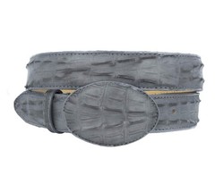 El Presidente Mens Gray Cowboy Belt Crocodile Tail Print Leather 32,