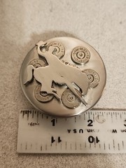 Bronc Riding Cowboy On 44 Magnum Stainless Steel Belt Buckle By Don Applegate