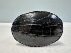 Vintage Black ALLIGATOR belt buckle WESTERN handcrafted Leather Belt Buckle