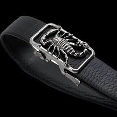 Men&rsquo;s Scorpion 3D Automatic Buckle and Faux Leather Belt