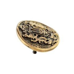 Brass belt buckle Ukrainian Trident, Tryzub, The Great coat of arms of Ukraine.
