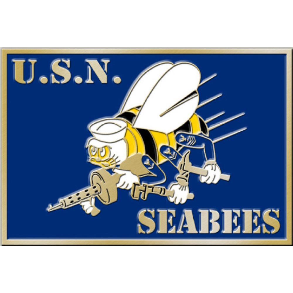 U.S. Navy SEABEES American Heroes Belt Buckle Enamel