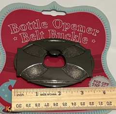 Beer Bottle Opener Novelty Belt Buckle Cross Pop off the Cap and Drink BYOB