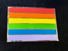 Rainbow Pride Flag LGBTQ Movement Enameled 2005 Belt Buckle by Silver Moon