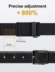 JUKMO Ratchet Belt for Men, Nylon Medium-for Waist 38&Prime;-41&Prime;(Length 49&Prime;), Black