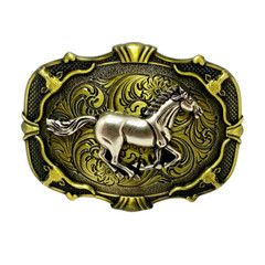 Western Kid&rsquo;s Horse Pattern Belt Buckle – Hebilla vaquera para niños