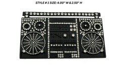 Retro Boom Box Belt Buckle Blaster Radio Dj Ghetto Music Old school Silver Metal