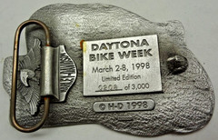 Harley-Davidson Willie G MOTOR Belt Buckle DAYTONA BIKE WEEK MARCH 2-8 1998