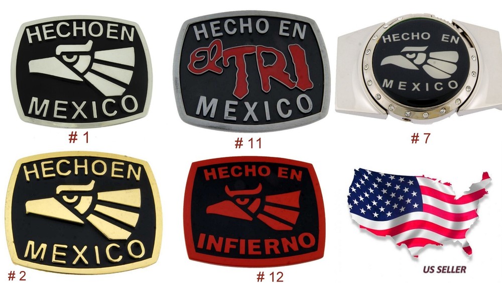 Hecho en Mexico Belt Buckle New Mexican Men Women Eagle Western Rodeo Cowboy