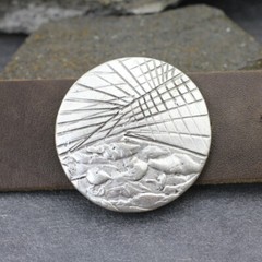 Round graphic belt buckle silver buckle removable buckle removable belt up to 4 cm