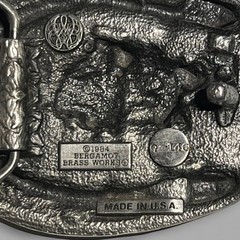Vintage 1984 Bergamot Brass Works Horseshoe Western Cowboy Retro Belt Buckle