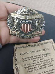 Vtg American Bicentennial Limited Edition Belt Buckle USA Patriotic Buckle Co