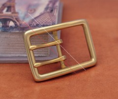 BIG HEAVY DUTY SOLID BRASS MIDDLE BAR DOUBLE PIN BELT BUCKLE LEATHERCRAFT BUCKLE