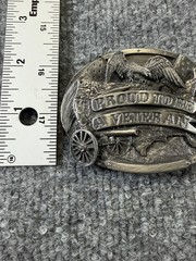 Proud to be an Veteran vintage buckle- 1983-Preowned Bergamot Brass Works
