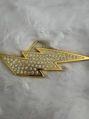 New Men’s Lightning Bult Studded Rhinestone Belt Buckle New