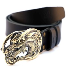 Dragon brass belt buckle Jormungands Head, Scandinavian Old Norse Jörmungandr