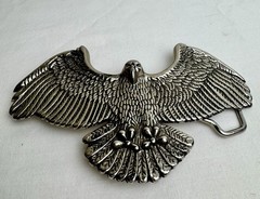 Classico Italia A136 Silver Eagle Belt Buckle Made in Italy Vintage Western 5in