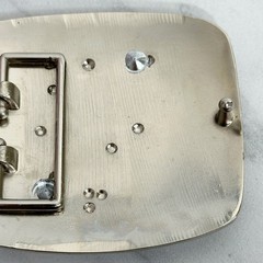 Rhinestone Studded X Letter Initial Monogram Silver Tone Belt Buckle