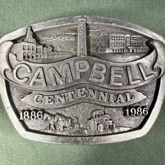 Campbell Nebraska Centennial Belt Buckle 1886–1986 Ltd Ed 200/500 Vintage
