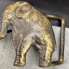 Vintage Brass Elephant Belt Buckle Safari