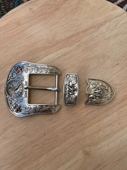 Western Buckle Set 3 Piece Rooster Buckle Star Buckle Hebilla Vaquero Gallo 1.5