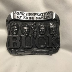 Vintage Buck Knife Belt Buckle ~ Smokey Mt Knife Works ~ 950586 ~ 2 7/8 x 2 1/4