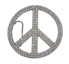 New Men Women Peace Sign Belt Buckle Symbol Dove Peace-Lover-Keeper Silver Bling