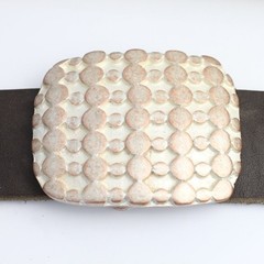 Rose Rectangle Design Belt Buckle, Fine Dot Texture, Elegant