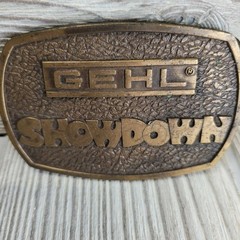 Gehl Belt Buckle Mens Bronze Showdown 1976 Bergamot Brass Works Rodeo Western