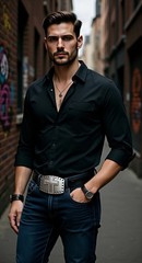Men Buckle Silver Metal Texas Cross Cowboy Western Bling Fashion Style Bis Size