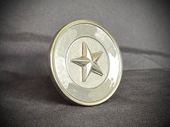 “Five Point Relic” Belt Buckle 2.5” Round Handmade Star OOAK Darren McNees