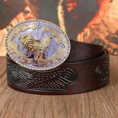 Rooster Gold Tone Western Belt Buckle for Men, Cool Cowgirl & Rodeo Styles