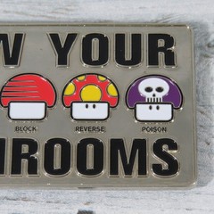 2004 Nintendo Know Your Mushrooms Super Mario Belt Buckle