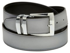 Concitor Men&rsquo;s Belt Reversible Wide Bonded Leather Silver-Tone 34, Gray