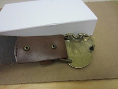 Vintage 90’s 91 Armani Exchange Double Head Eagle Buckle Leather Belt Fits 36
