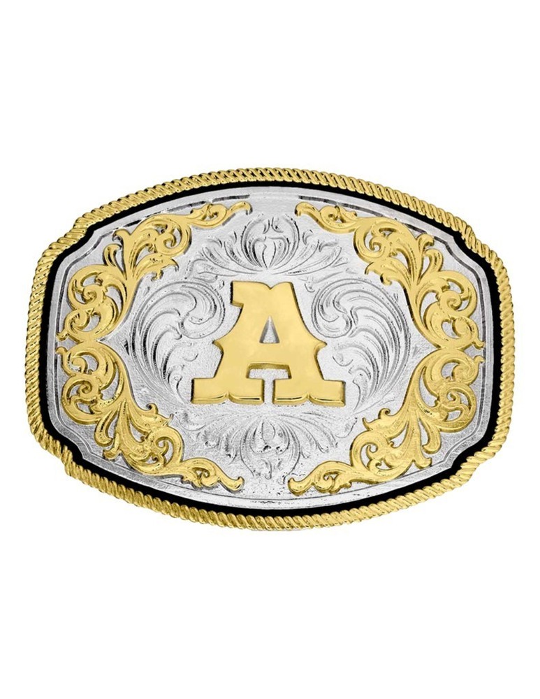 Montana Silversmiths Belt Buckle Western Initial Silver Gold A1047