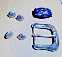 Western Belt Buckle kit with belt keeper 4 belt posts and Century Buckle Canada