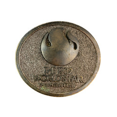 Vintage 1982 World&rsquo;s Fair Knoxville Tennessee 3D Metal Belt Buckle Christian