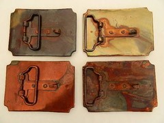TALL IN THE SADDLE, WAGON TRAIL SCENE, BRASS COLOR, 2.5&Prime; X 3.5&Prime; BELT BUCKLE, NEW
