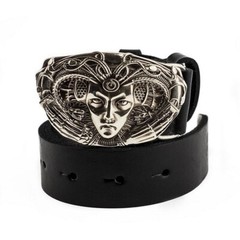 Medusa Gorgon 2.0 german silver belt buckle, German silver Medusa belt buckle