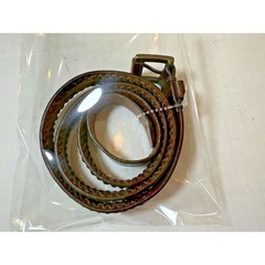 Dockers Brown Leather Belt Unisex Braided Brass Buckle Size L Vintage 1990s