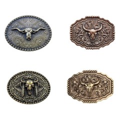 Western Belt Buckle Bull Heads Cowboy Accessory Alloys Animal Head Belt Buckle