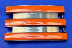 Adidas Golf Trophy Used Vintage Orange On Black Colored Stripes Belt Buckle